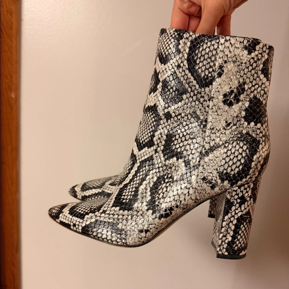 Marc Fisher snake skin booties